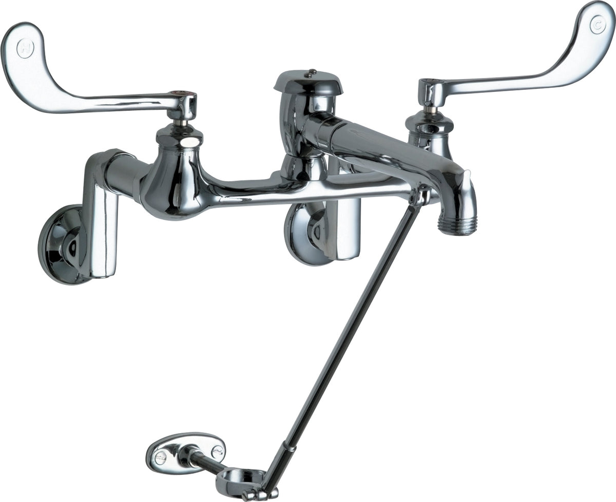 Chicago Faucets 814-VBXKCP Wall-mounted manual faucet with adjustable centers, NPT