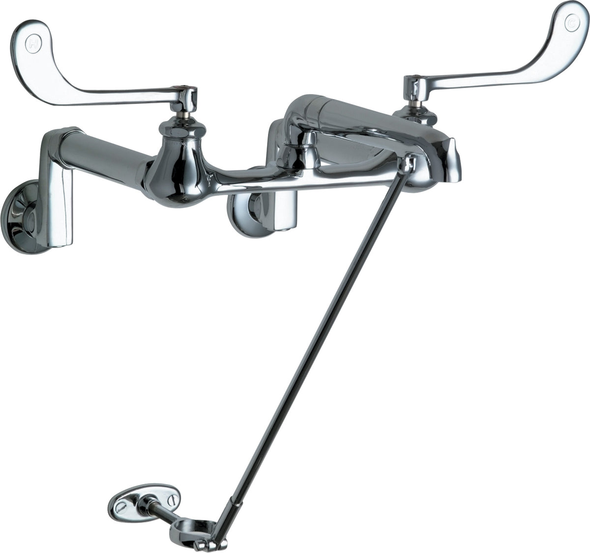 Chicago Faucets 815-XKCCP Wall-mounted manual faucet with adjustable centers, NPT