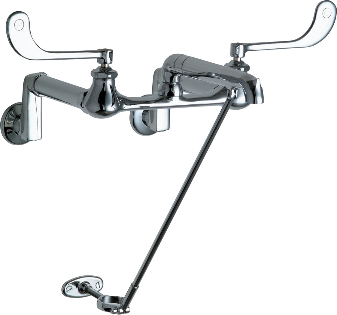 Chicago Faucets 815-XKCP Wall-mounted manual faucet with adjustable centers, NPT