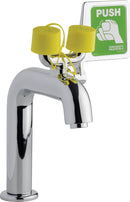 Chicago Faucets 8450-ABCP Lead-Free Retrofit emergency eyewash with faucet, Compression