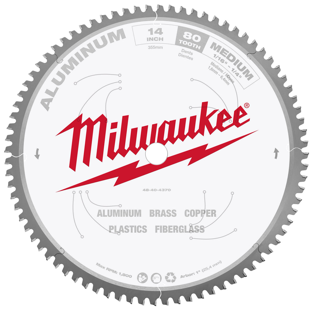 Milwaukee 48-40-4370 14" Aluminum Cutting Circular Saw Blade
