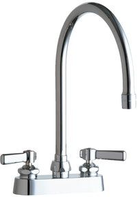 Chicago Faucets 895-GN8AE3ABCP Lead-Free Deck-mounted manual faucet with 4" centers