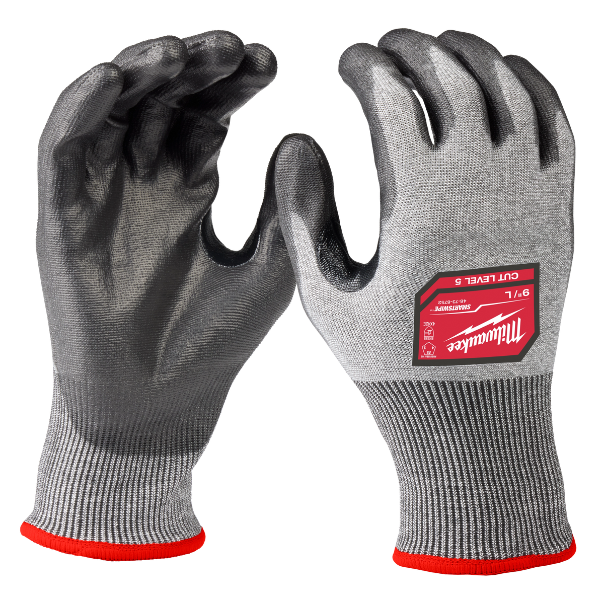 Milwaukee 48-73-8752 Cut Level 5 High Dexterity Polyurethane Dipped Gloves - L (Pack of 6)