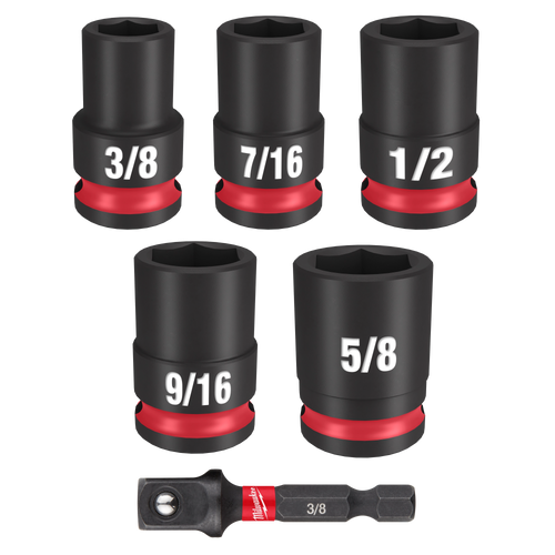 Milwaukee 49-66-7035 6PC SHOCKWAVE Impact Duty 3/8" Drive SAE Standard Socket Set