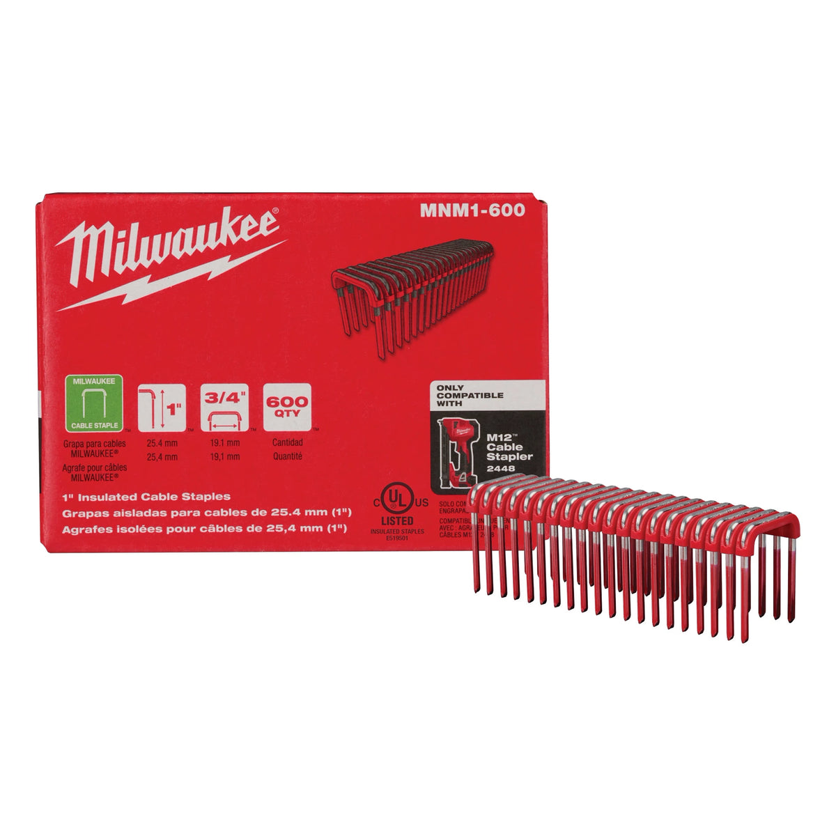 Milwaukee MNM1-600 1" Insulated Cable Staples