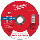 Milwaukee 49-94-0123 6" x .045" x 7/8" Performance+ Metal Cut Off Wheel - Type 1 (Pack of 25)