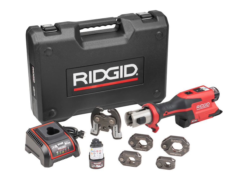 RIDGID 78198 RP 251 Press Tool Kit with ProPress Rings and C1 Actuator (1/2" - 1-1/4"), 12V