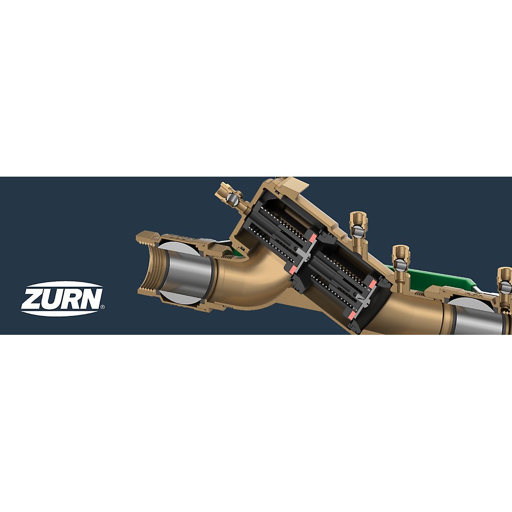 Zurn 112-950XL3FT 1-1/2" Lead-Free Double Check Backflow Preventer, Bronze, FNPT