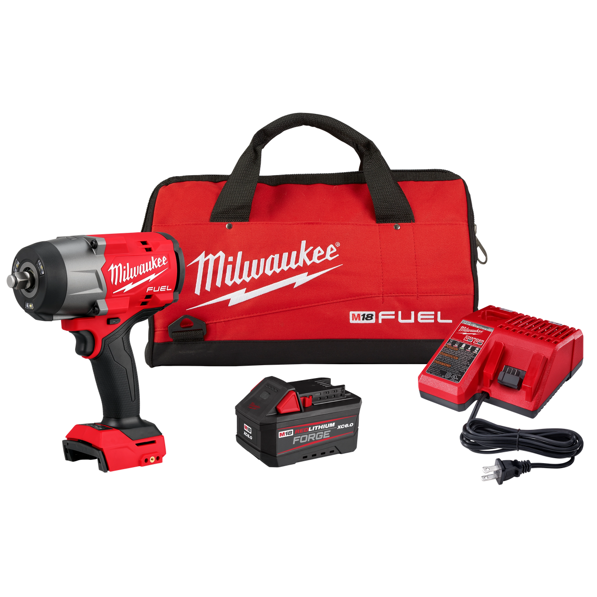 Milwaukee 2967-21F M18 FUEL 1/2" High Torque Impact Wrench w/ Friction Ring REDLITHIUM FORGE Kit