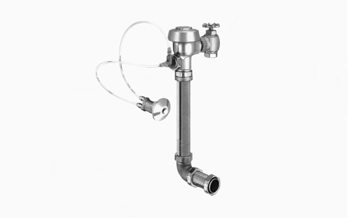 Sloan Royal 9603-1.28 Concealed Manual Flushometer, 1.28 gpf, Rear Spud, Metal Button Fixture Wall Actuator, Anti-Flood Device Flush Connection