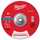Milwaukee 49-94-0647 9" x 1/4" x 5/8"-11 Performance+ Metal Grinding Wheel - Type 27 (Pack of 5)
