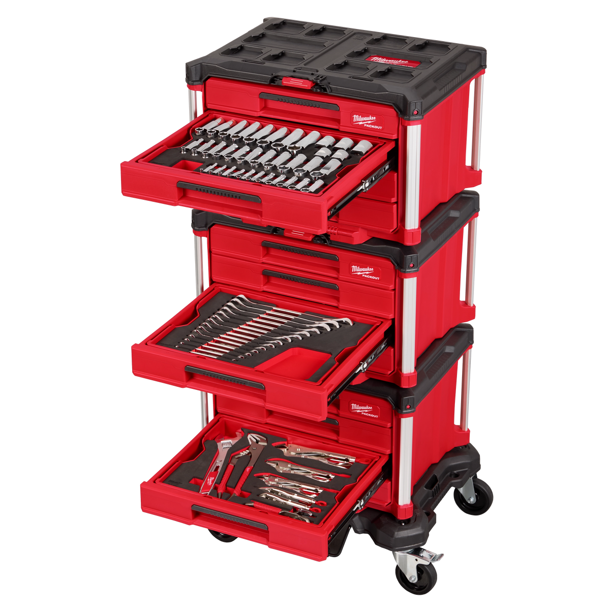 Milwaukee 48-22-9495 366pc. Master Mechanics Hand Tool Set with PACKOUT Drawers and Dolly