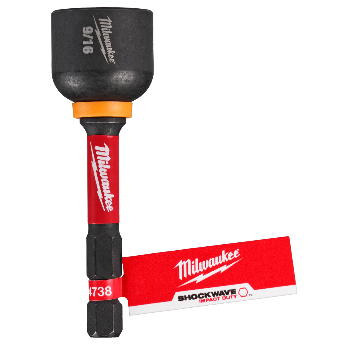 Milwaukee 49-66-4738 SHOCKWAVE Impact Duty 9/16” x 2-9/16” Magnetic Nut Driver Bulk 10