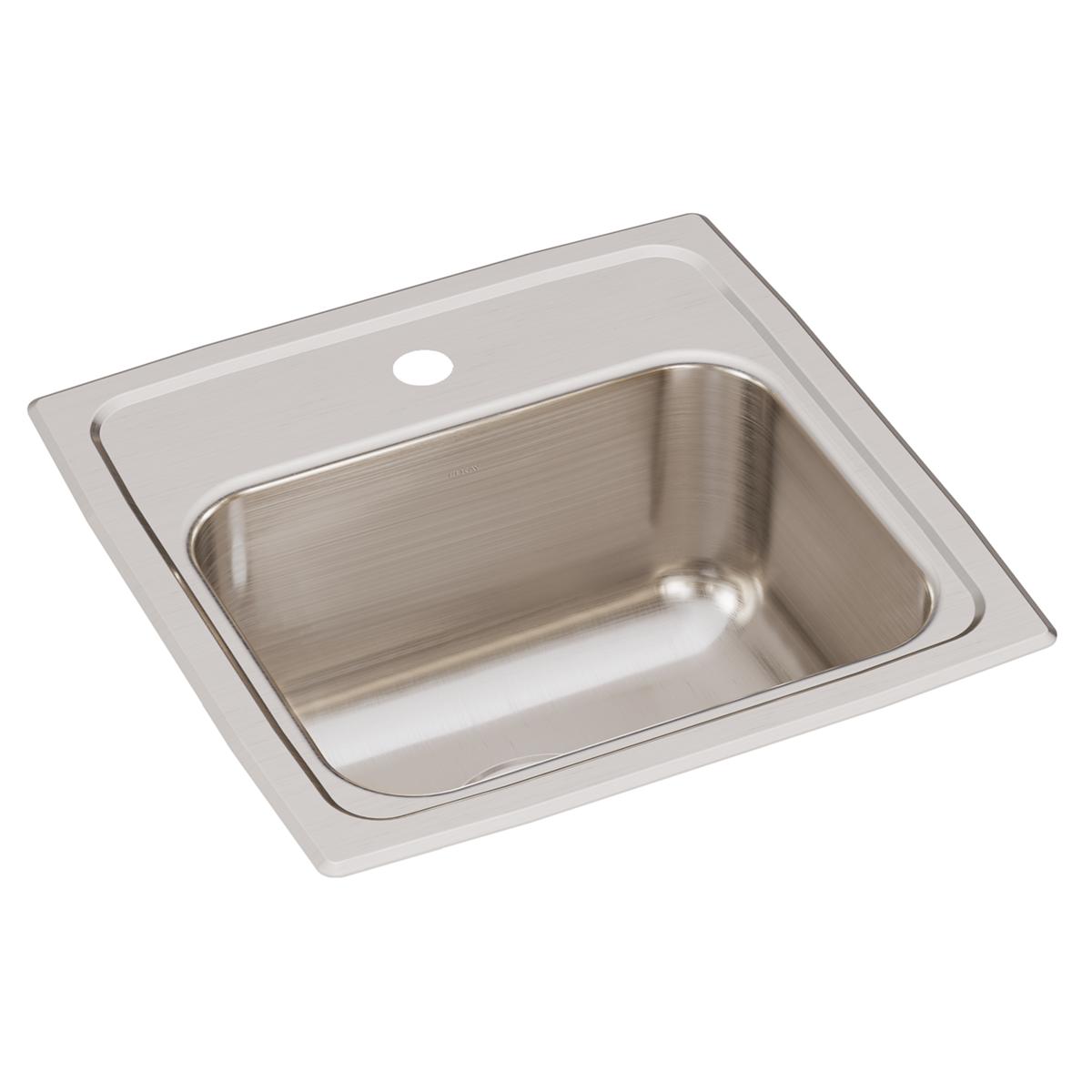 Elkay Lustertone Classic Stainless Steel 15" x 15" x 7-1/8", 1-Hole Single Bowl Drop-in Bar Sink with 3-1/2" Drain BLR15161