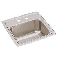 Elkay Lustertone Classic Stainless Steel 15" x 15" x 7-1/8", 2-Hole Single Bowl Drop-in Bar Sink with 3-1/2" Drain BLR15162