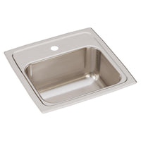 Elkay Lustertone Classic Stainless Steel 15" x 15" x 7-1/8", 1-Hole Single Bowl Drop-in Bar Sink with 2" Drain BLR151