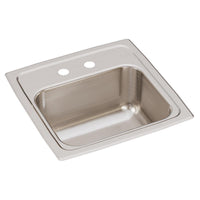 Elkay Lustertone Classic Stainless Steel 15" x 15" x 7-1/8", 2-Hole Single Bowl Drop-in Bar Sink with 2" Drain BLR152