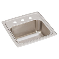 Elkay Lustertone Classic Stainless Steel 15" x 15" x 7-1/8", 3-Hole Single Bowl Drop-in Bar Sink with 2" Drain BLR153