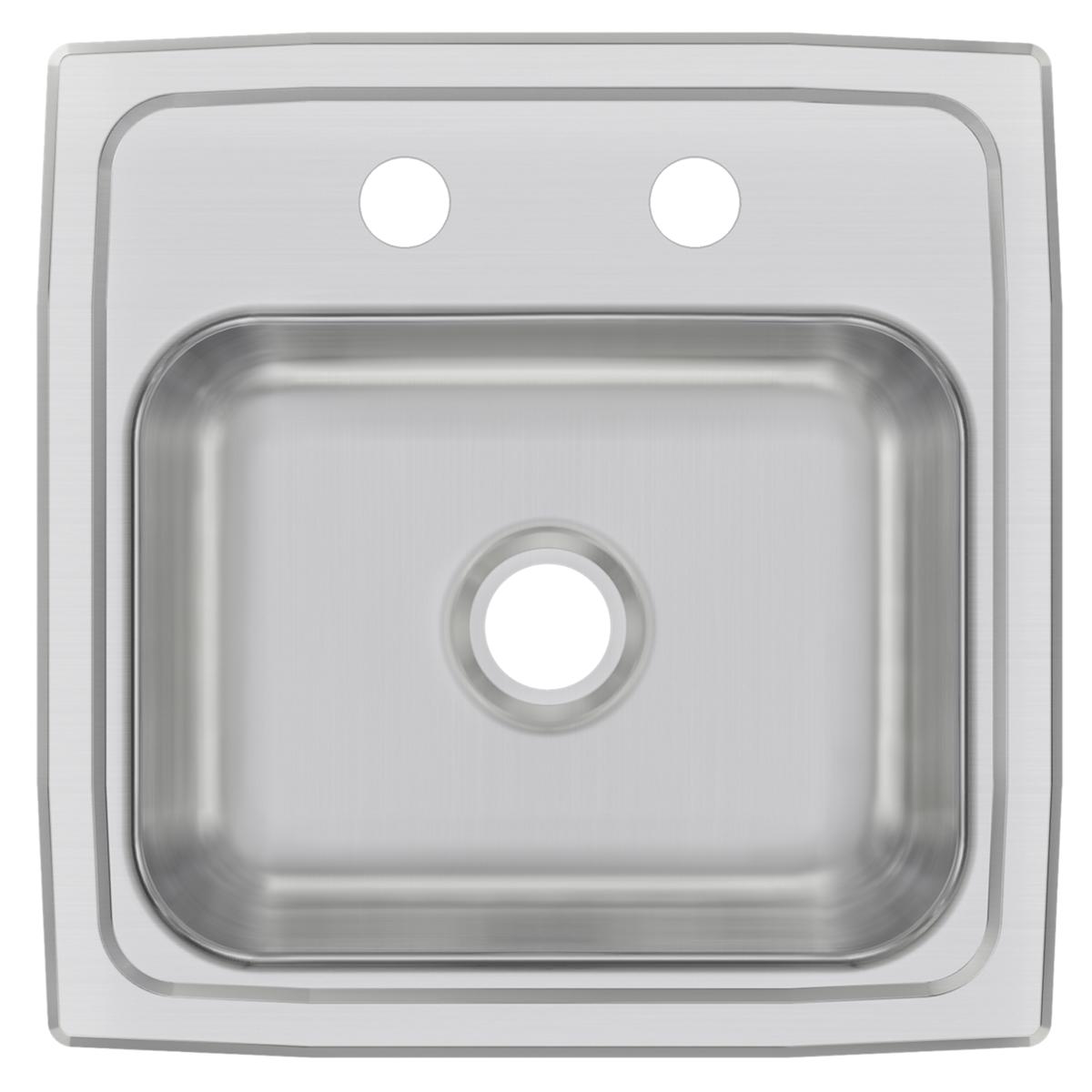 Elkay Celebrity Stainless Steel 15" x 15" x 6-1/8", 2-Hole Single Bowl Drop-in Bar Sink BPSR152