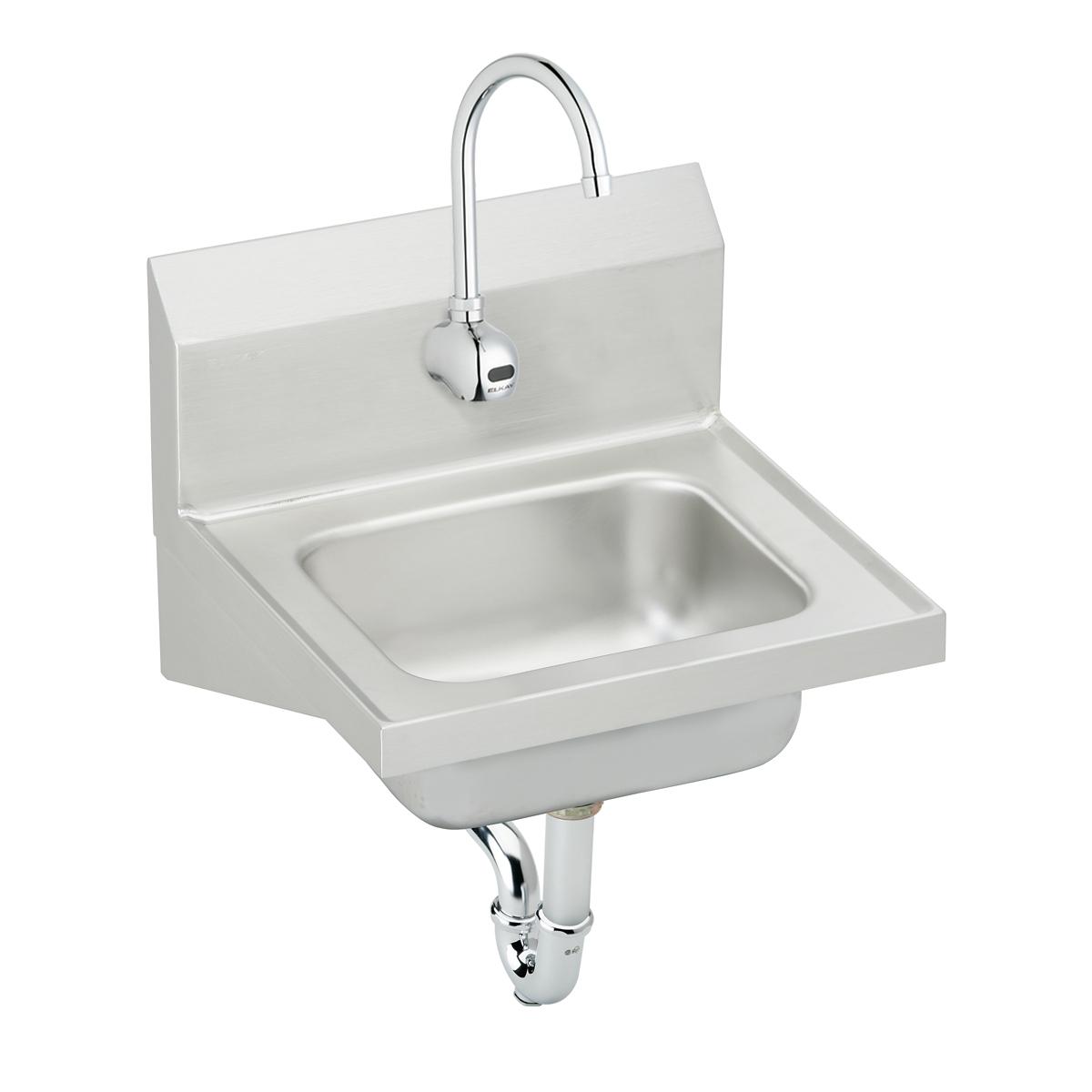Elkay Stainless Steel 16-3/4" x 15-1/2" x 13", Single Bowl Wall Hung Handwash Sink Kit CHS1716SACC