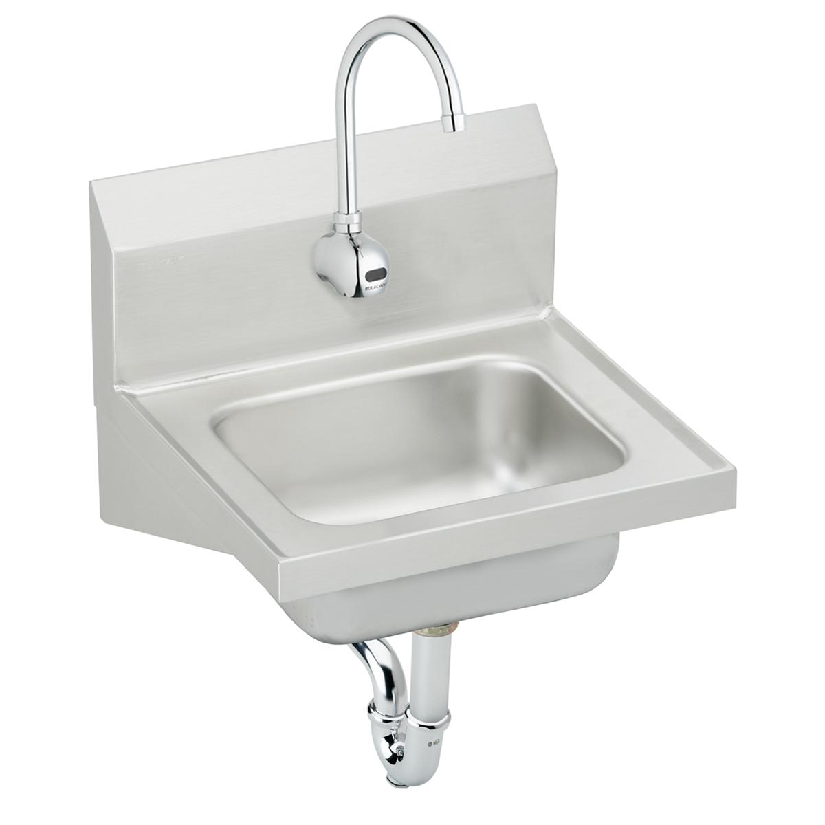 Elkay Stainless Steel 16-3/4" x 15-1/2" x 13", Single Bowl Wall Hung Handwash Sink Kit CHS1716SACMC