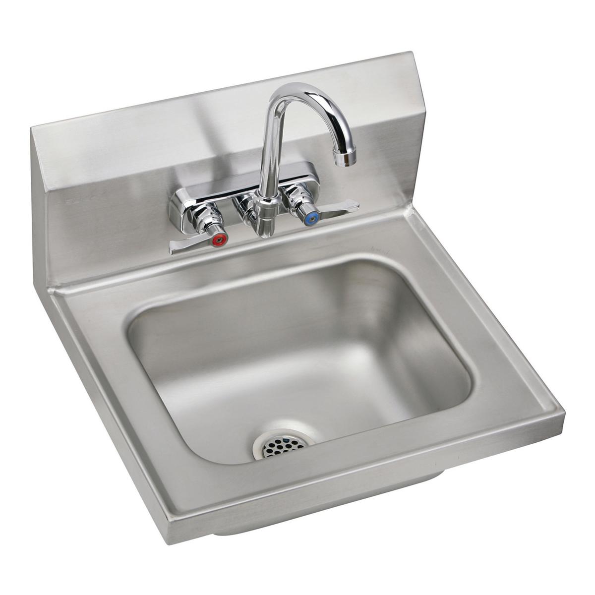 Elkay Stainless Steel 16-3/4" x 15-1/2" x 13", Single Bowl Wall Hung Handwash Sink Kit CHSB1716C