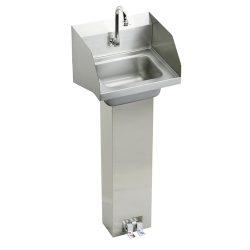 Elkay Stainless Steel 16-3/4" x 15-1/2" x 13", Single Bowl Wall Hung Handwash Sink Kit CHSP1716LRSC