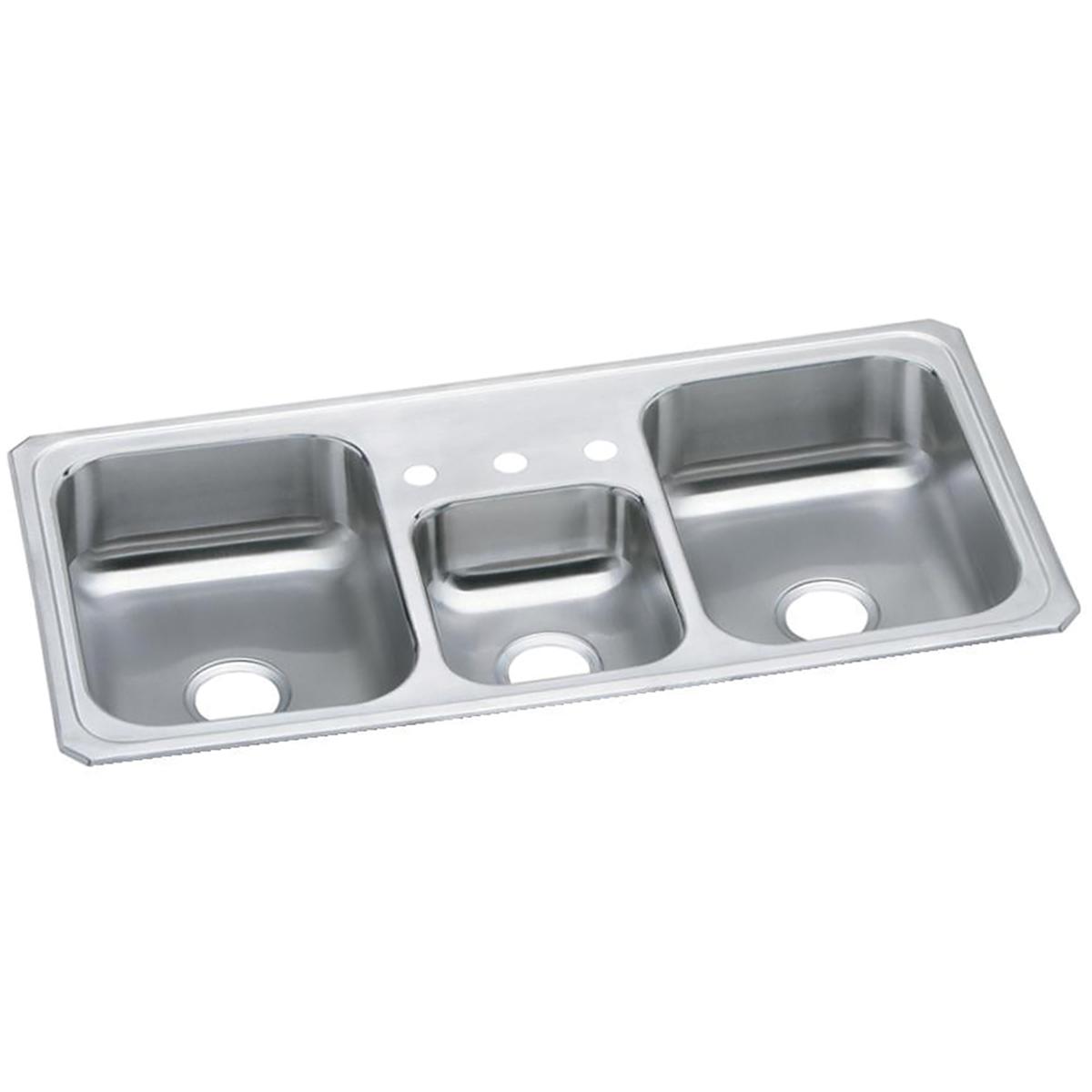 Elkay Celebrity Stainless Steel 43" x 22" x 7", Triple Bowl Drop-in Sink CMR43223