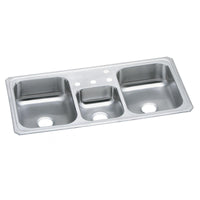 Elkay Celebrity Stainless Steel 43" x 22" x 7", 4-Hole Triple Bowl Drop-in Sink CMR43224