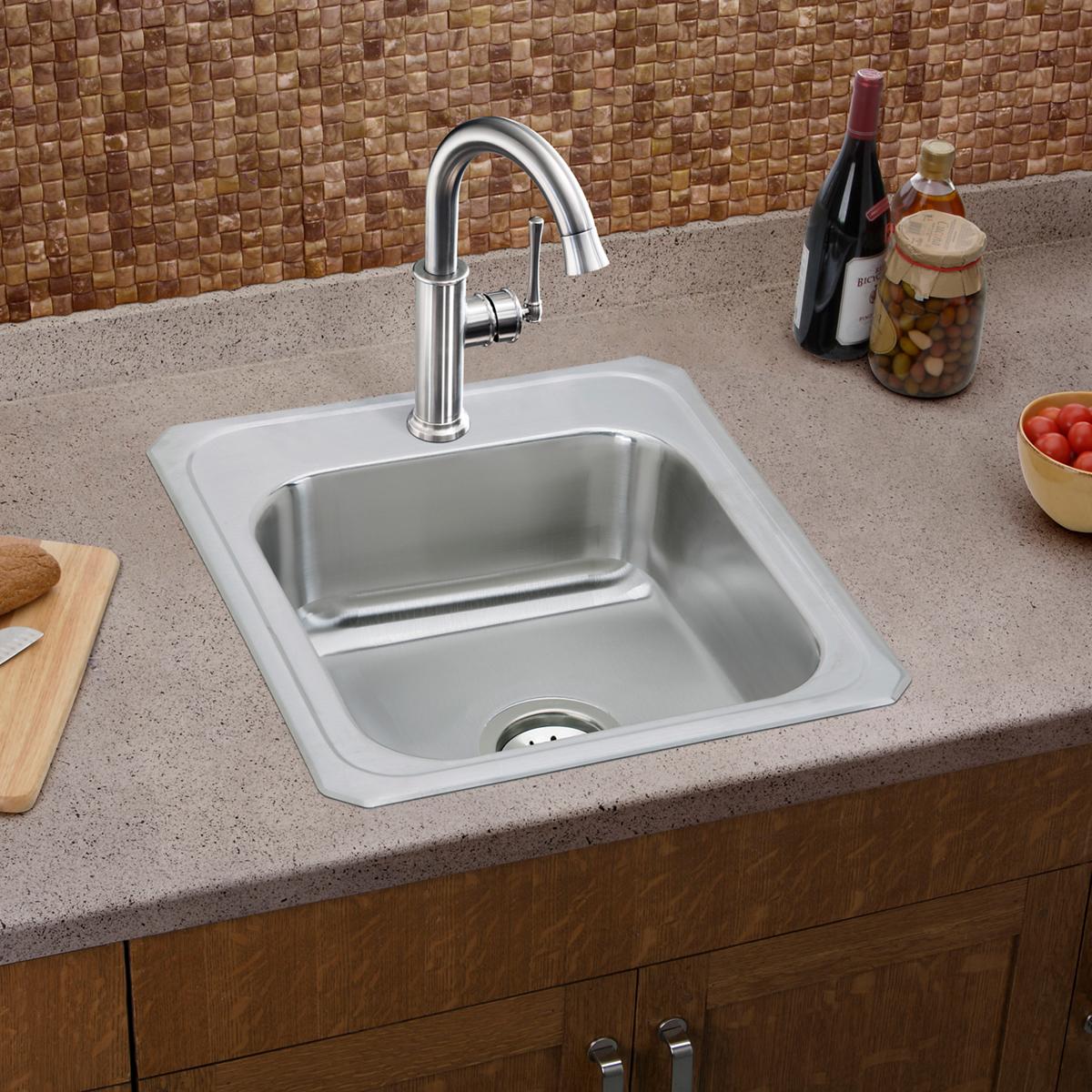 Elkay Celebrity Stainless Steel 17" x 21-1/4" x 6-7/8", 3-Hole Single Bowl Drop-in Sink CR17213