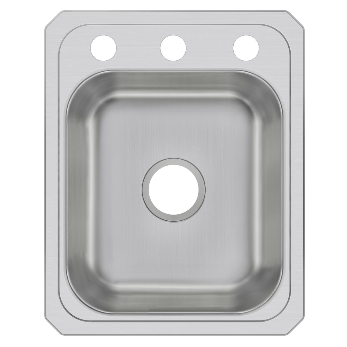 Elkay Celebrity Stainless Steel 17" x 21-1/4" x 6-7/8", 3-Hole Single Bowl Drop-in Sink CR17213