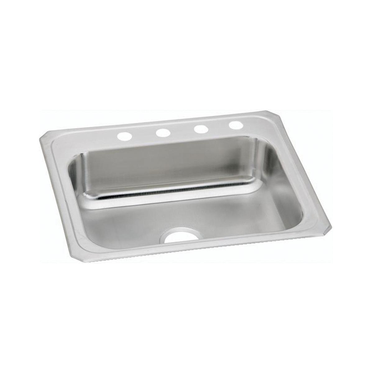 Elkay Celebrity Stainless Steel 25" x 21-1/4" x 6-7/8", 4-Hole Single Bowl Drop-in Sink CR25214