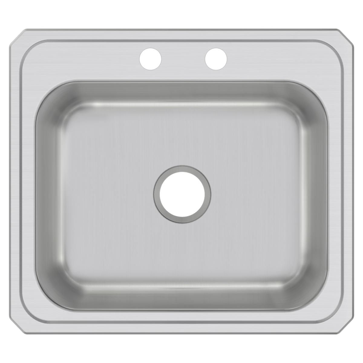 Elkay Celebrity Stainless Steel 25" x 22" x 7", 2-Hole Single Bowl Drop-in Sink CR25222
