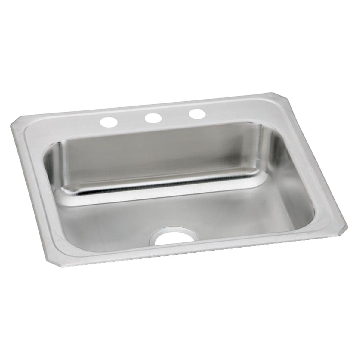 Elkay Celebrity Stainless Steel 25" x 22" x 7", 3-Hole Single Bowl Drop-in Sink CR25223