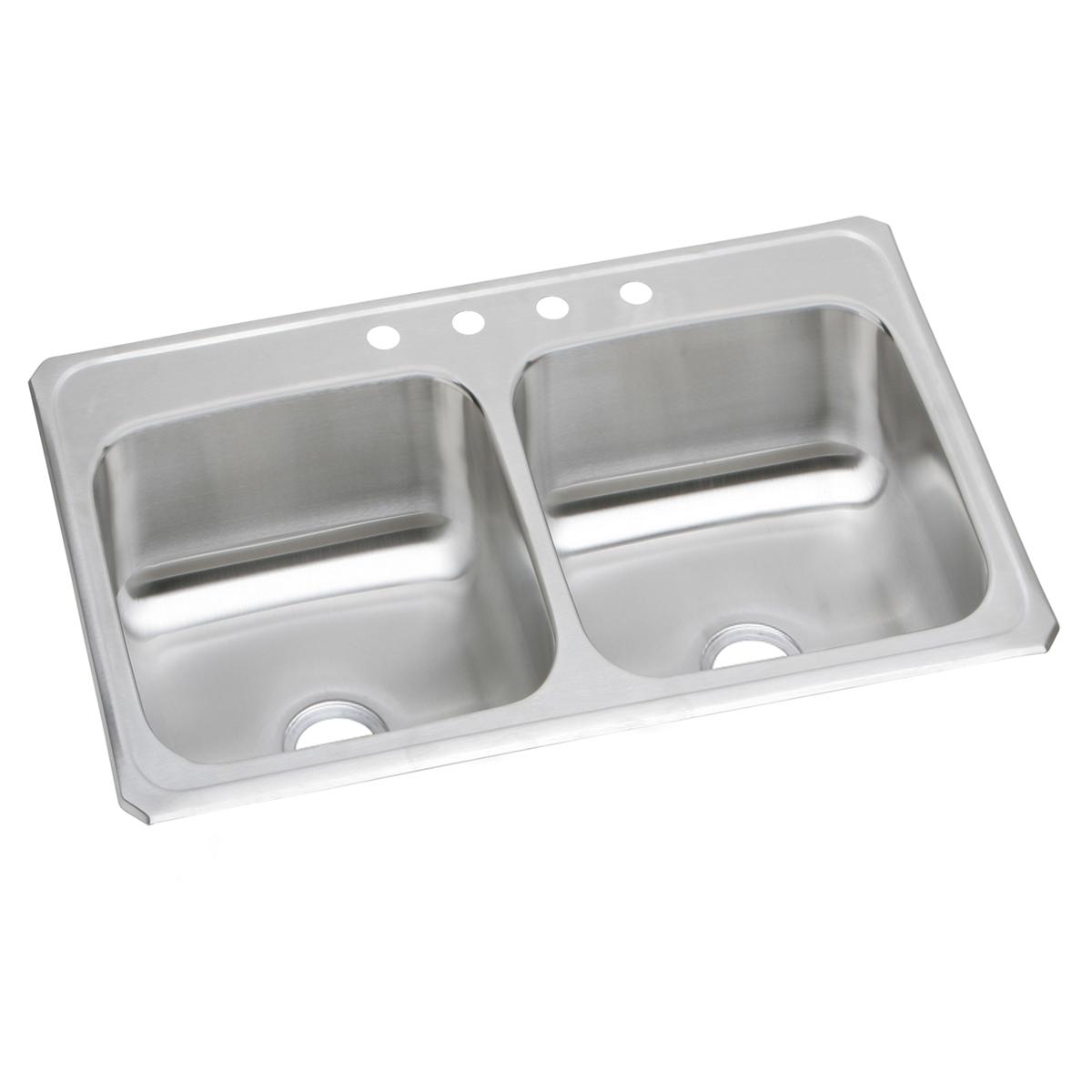 Elkay Celebrity Stainless Steel 33" x 21-1/4" x 6-7/8", Equal Double Bowl Drop-in Sink CR33211