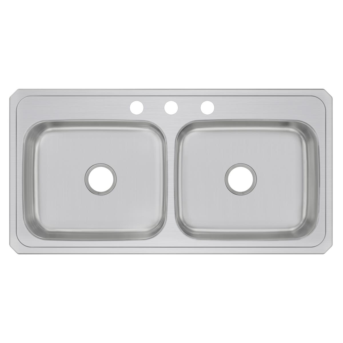 Elkay Celebrity Stainless Steel 43" x 22" x 6-7/8", Equal Double Bowl Drop-in Sink CR43223