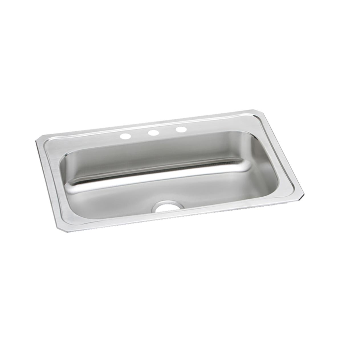 Elkay Celebrity Stainless Steel 33" x 22" x 7", 3-Hole Single Bowl Drop-in Sink CRS33223