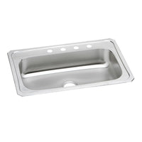 Elkay Celebrity Stainless Steel 33" x 22" x 7", 4-Hole Single Bowl Drop-in Sink CRS33224