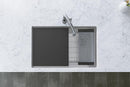 Elkay Circuit Chef Workstation Stainless Steel 32-1/2" x 20-1/2" x 10" Single Bowl Undermount Sink Kit w/Black Polymer Boards CS30BPK