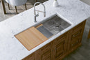 Elkay Circuit Chef Workstation Stainless Steel 45-1/2" x 20-1/2" x 10" Single Bowl Undermount Sink Kit w/ Cherry Wood Boards CS45CWK