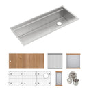 Elkay Circuit Chef Workstation Stainless Steel 45-1/2" x 20-1/2" x 10" Single Bowl Undermount Sink Kit w/ Cherry Wood Boards CS45CWK