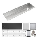 Elkay Circuit Chef Workstation Stainless Steel 59-1/2" x 20-1/2" x 10" Single Bowl Undermount Sink Kit w/Black Polymer Boards CS60BPK