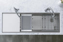 Elkay Circuit Chef Workstation Stainless Steel 59-1/2" x 20-1/2" x 10" Single Bowl Undermount Sink Kit w/White Polymer Boards CS60WPK