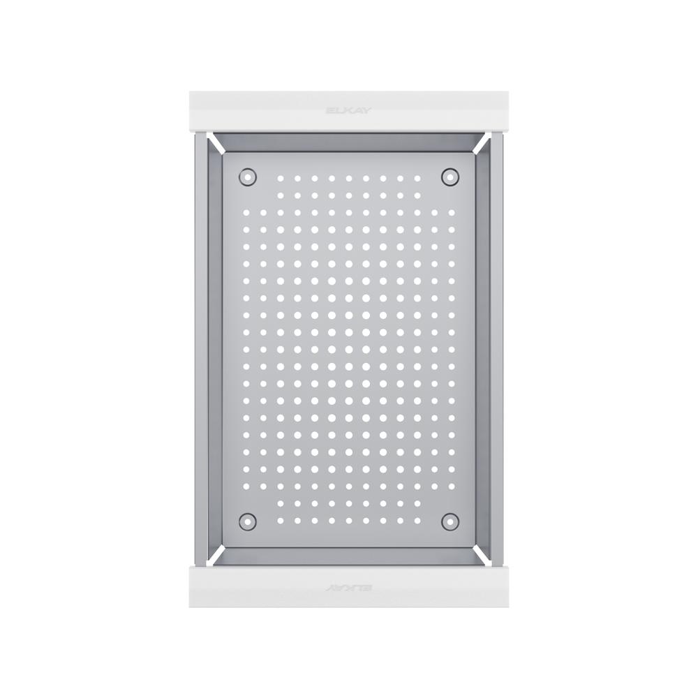 Elkay Circuit Chef Stainless Steel 17-3/4" x 11" x 4-1/2" Colander with White Polymer Handles CSLCWP