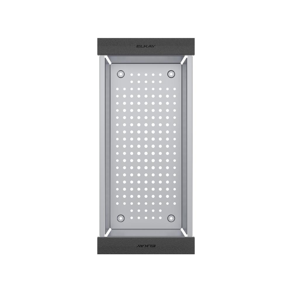 Elkay Circuit Chef Stainless Steel 17-3/4" x 8" x 4-1/2" Colander with Black Polymer Handles CSSCBP