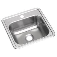 Elkay Dayton Stainless Steel 15" x 15" x 5-3/16", 1-Hole Single Bowl Drop-in Bar Sink with 3-1/2" Drain Opening D115161