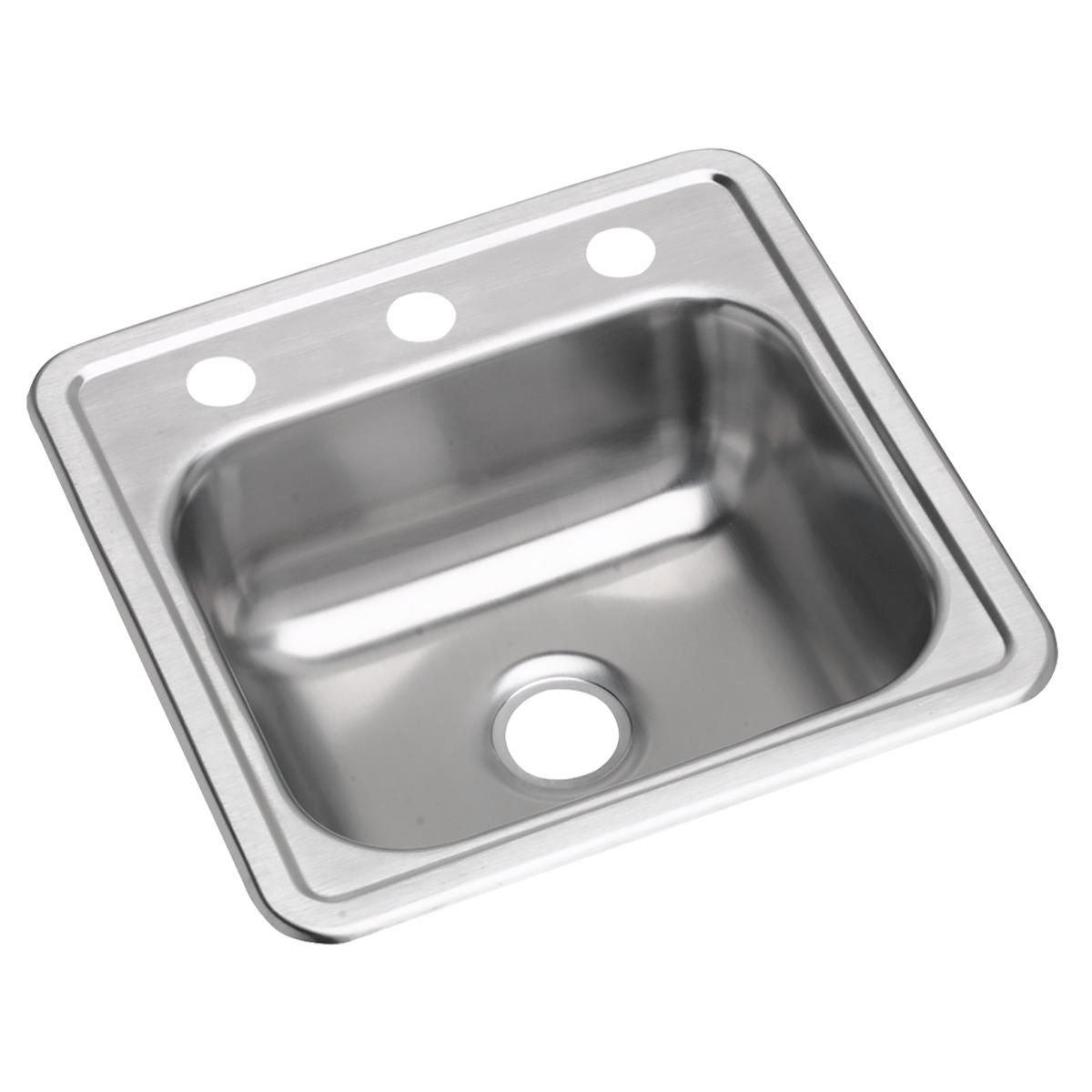 Elkay Dayton Stainless Steel 15" x 15" x 5-3/16", Single Bowl Drop-in Bar Sink D115163