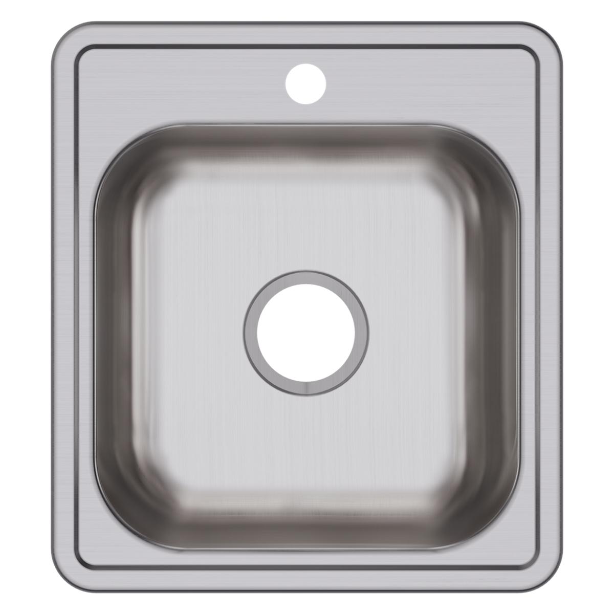 Elkay Dayton Stainless Steel 17" x 19" x 6-1/8", 1-Hole Single Bowl Drop-in Bar Sink D117191