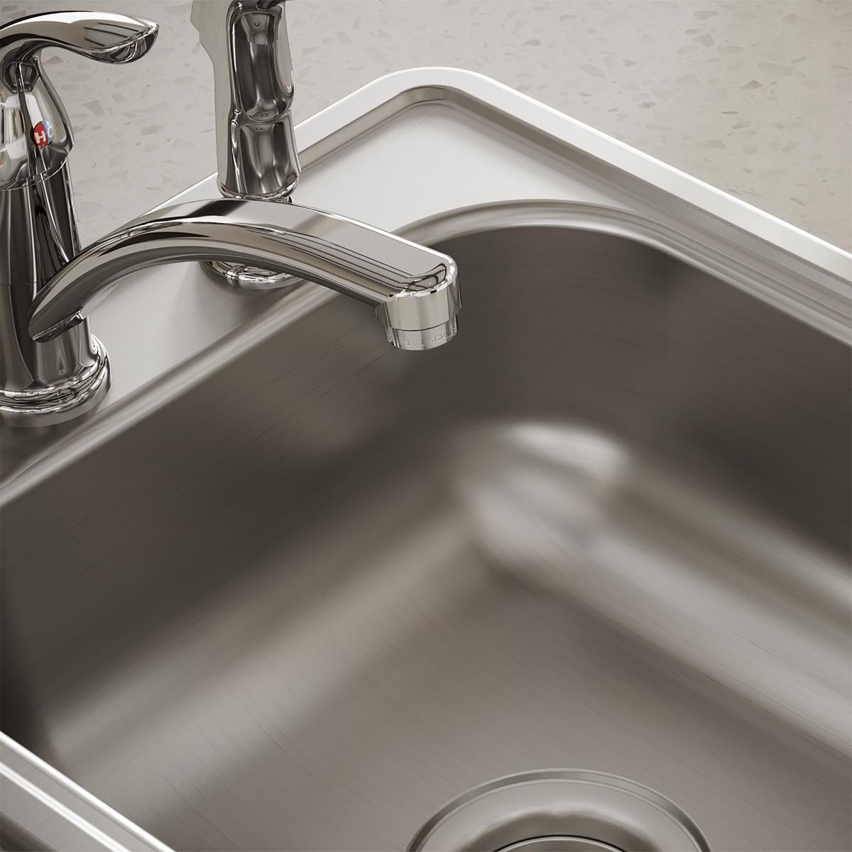 Elkay Dayton Stainless Steel 17" x 19" x 6-1/8", 2-Hole Single Bowl Drop-in Bar Sink D117192