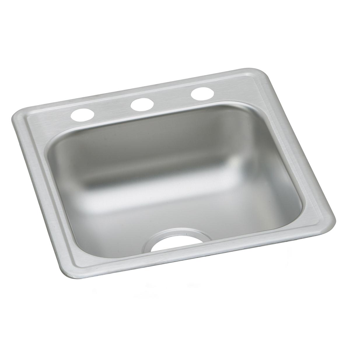 Elkay Dayton Stainless Steel 17" x 19" x 6-1/8", 3-Hole Single Bowl Drop-in Bar Sink D117193
